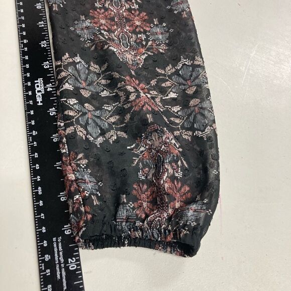 MAURICES, Women’s Top,Size Small,‎ Black, Gray, Wine, Lace, Sheer, tie front - Picture 5 of 6